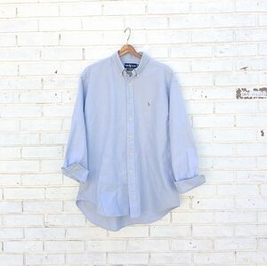 Vintage Ralph Lauren Oxford Yarmouth Pony Men's Blue Shirt